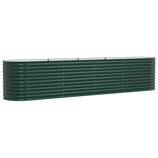 Canteiro de jardim elevado Verde 400 x 80 x 81 cm Aço
