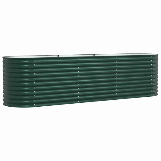 Canteiro de jardim elevado Verde 320 x 80 x 81 cm Aço