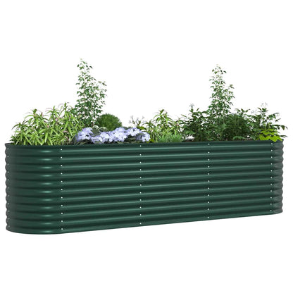 Canteiro de jardim elevado Verde 320 x 80 x 81 cm Aço