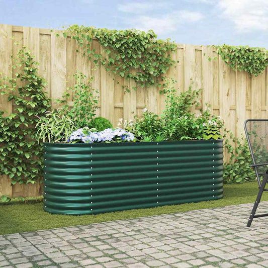 Canteiro de jardim elevado Verde 240 x 80 x 81 cm Aço