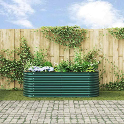 Canteiro de jardim elevado Verde 240 x 80 x 81 cm Aço