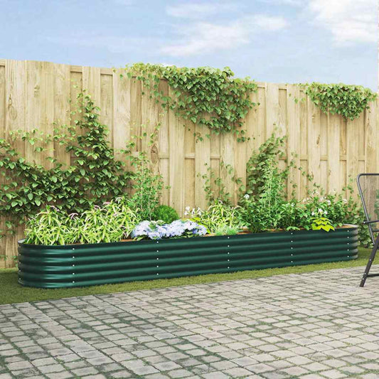 Canteiro de jardim elevado Verde 400 x 80 x 44 cm Aço