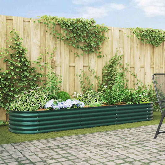 Canteiro de jardim elevado Verde 320 x 80 x 44 cm Aço