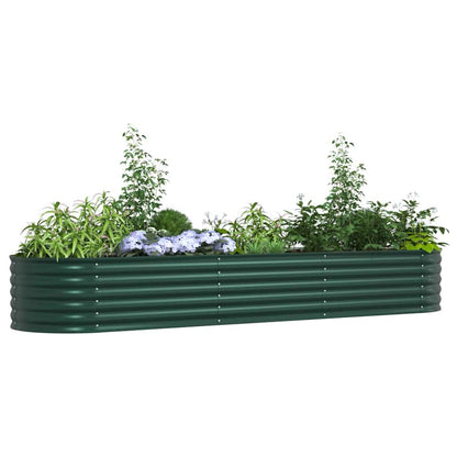 Canteiro de jardim elevado Verde 320 x 80 x 44 cm Aço
