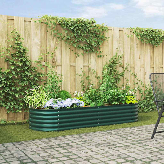 Canteiro de jardim elevado Verde 240 x 80 x 44 cm Aço
