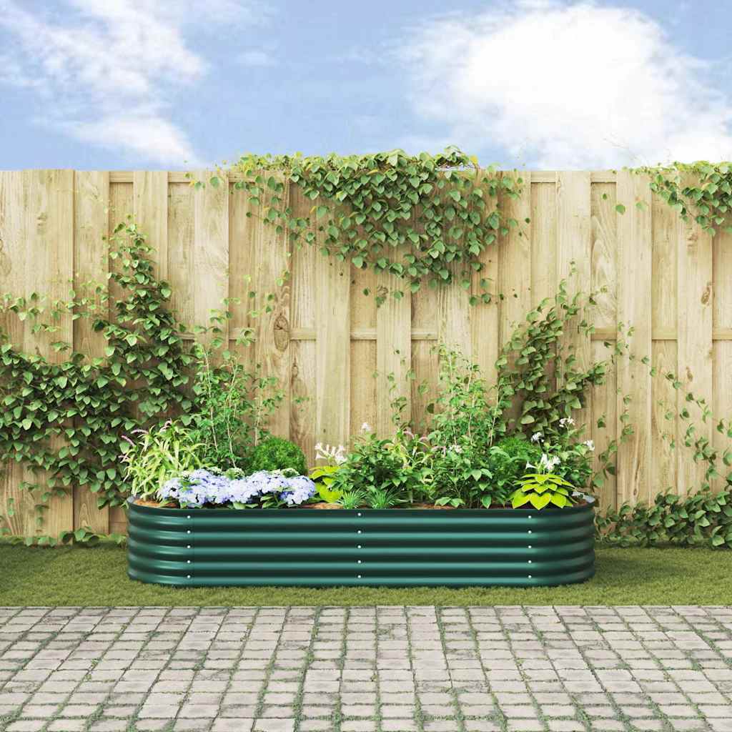 Canteiro de jardim elevado Verde 240 x 80 x 44 cm Aço