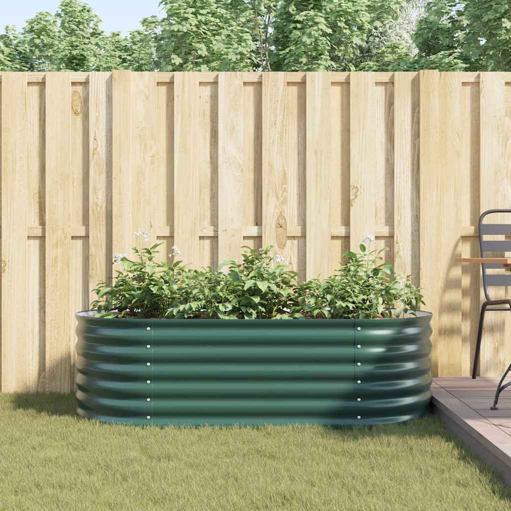 Canteiro de jardim elevado Verde 160 x 80 x 44 cm Aço