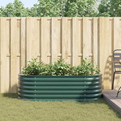 Canteiro de jardim elevado Verde 160 x 80 x 44 cm Aço