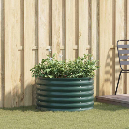 Canteiro de jardim elevado Verde 80 x 80 x 44 cm Aço