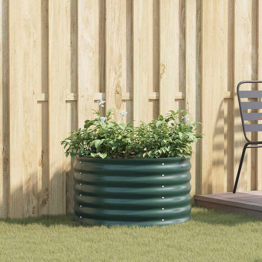Canteiro de jardim elevado Verde 80 x 80 x 44 cm Aço