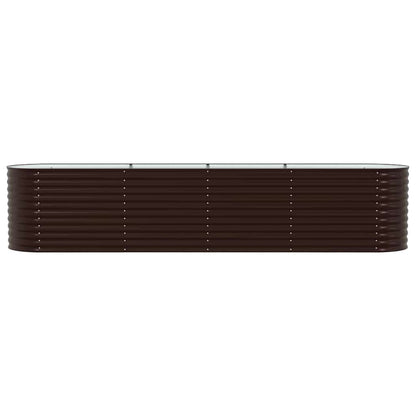Canteiro de jardim elevado Castanho 400 x 80 x 81 cm Aço