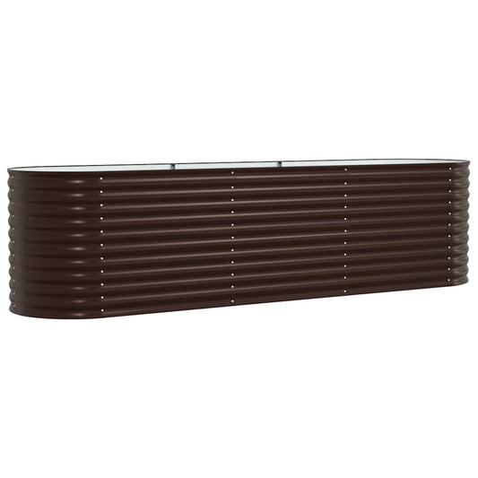 Canteiro de jardim elevado Castanho 320 x 80 x 81 cm Aço