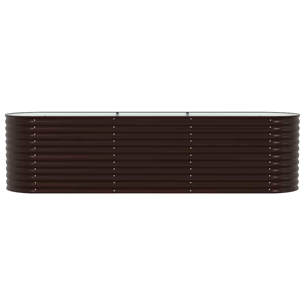 Canteiro de jardim elevado Castanho 320 x 80 x 81 cm Aço