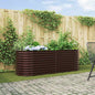 Canteiro de jardim elevado Castanho 240 x 80 x 81 cm Aço