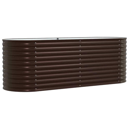 Canteiro de jardim elevado Castanho 240 x 80 x 81 cm Aço