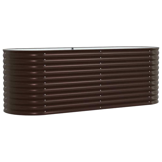 Canteiro de jardim elevado Castanho 240 x 80 x 81 cm Aço