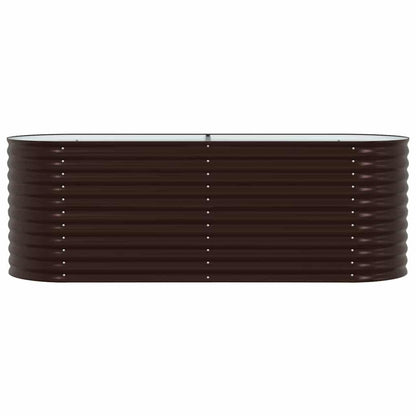 Canteiro de jardim elevado Castanho 240 x 80 x 81 cm Aço