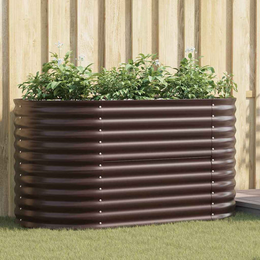 Canteiro de jardim elevado Castanho 160 x 80 x 81 cm Aço