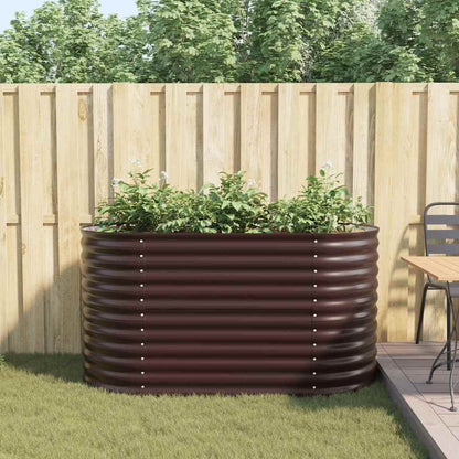 Canteiro de jardim elevado Castanho 160 x 80 x 81 cm Aço