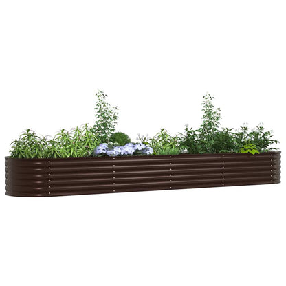 Canteiro de jardim elevado Castanho 400 x 80 x 44 cm Aço