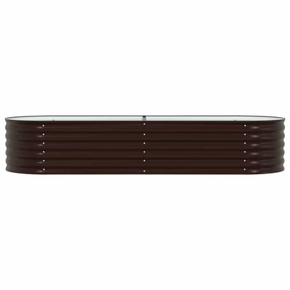 Canteiro de jardim elevado Castanho 240 x 80 x 44 cm Aço