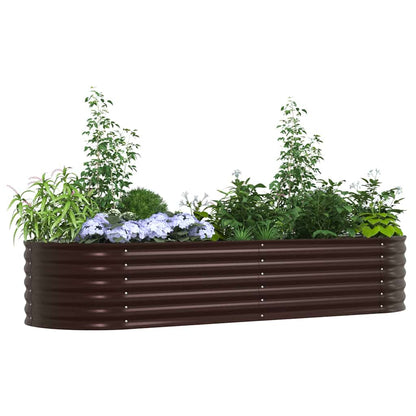 Canteiro de jardim elevado Castanho 240 x 80 x 44 cm Aço