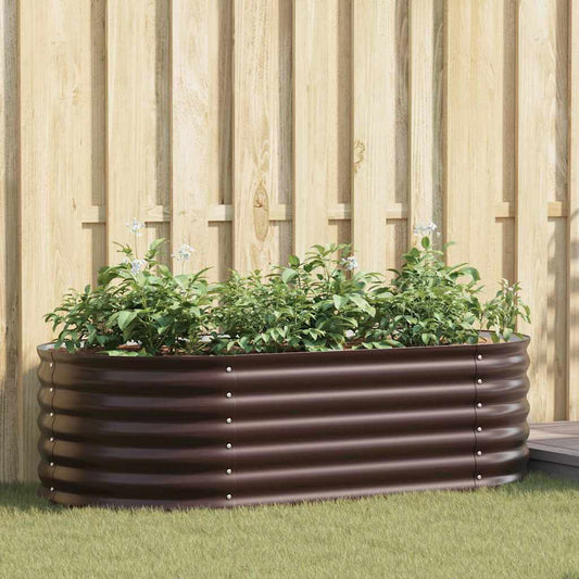Canteiro de jardim elevado Castanho 160 x 80 x 44 cm Aço