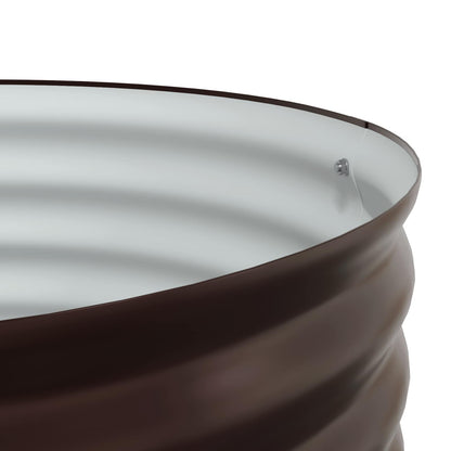 Canteiro de jardim elevado Castanho 80 x 80 x 44 cm Aço