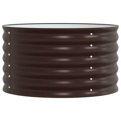 Canteiro de jardim elevado Castanho 80 x 80 x 44 cm Aço