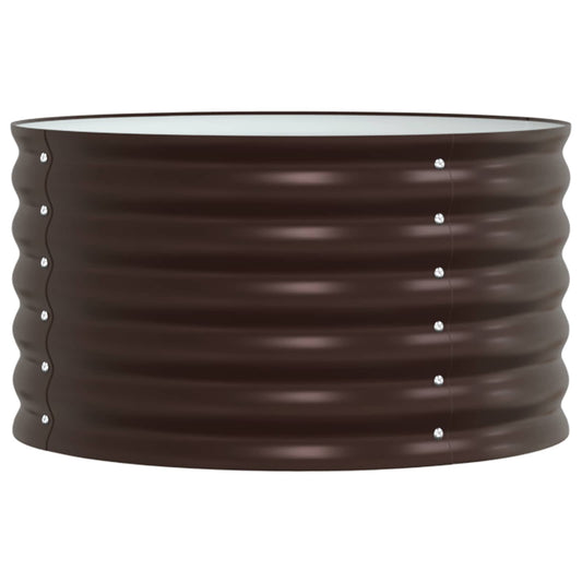 Canteiro de jardim elevado Castanho 80 x 80 x 44 cm Aço