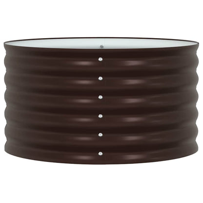 Canteiro de jardim elevado Castanho 80 x 80 x 44 cm Aço