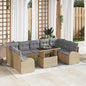 Conjunto de Sofá de Jardim 10 pcs bege e cinzento claro