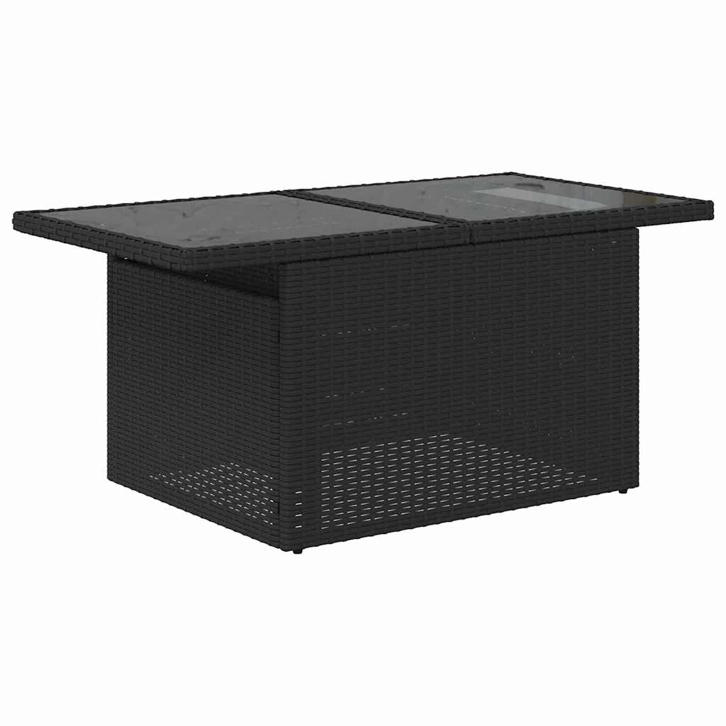 Conjunto de Sofá de Jardim com almofada 6 pcs Preto e creme