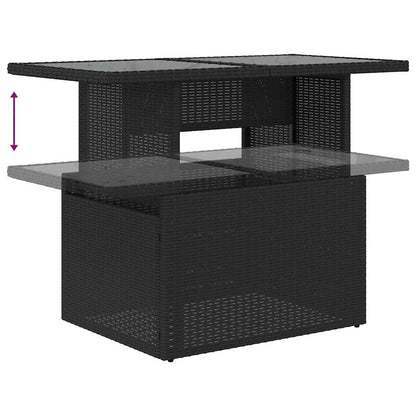 Conjunto de Sofá de Jardim com almofada 6 pcs Preto e creme