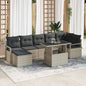 Conjunto de Sofá de Jardim com almofada 8 pcs Cinzento-claro