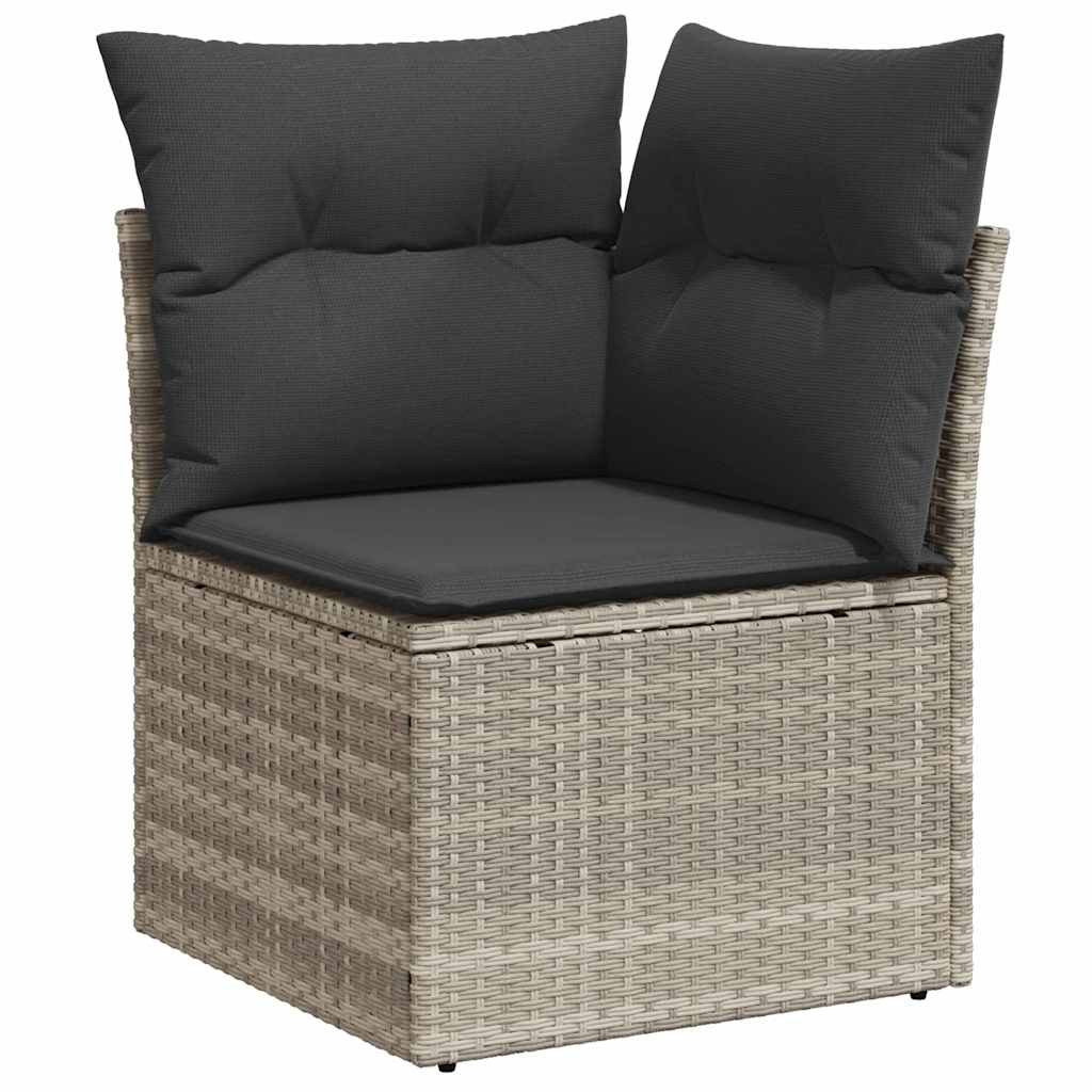 Conjunto de Sofá de Jardim com almofada 8 pcs Cinzento-claro