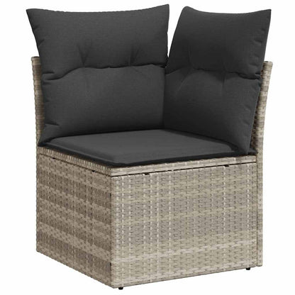 Conjunto de Sofá de Jardim com almofada 8 pcs Cinzento-claro