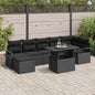 Conjunto de Sofá de Jardim 8 pcs Preto vime PE
