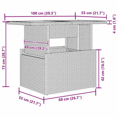 Conjunto de Sofá de Jardim com almofada 6 pcs Cinzeto vime PE
