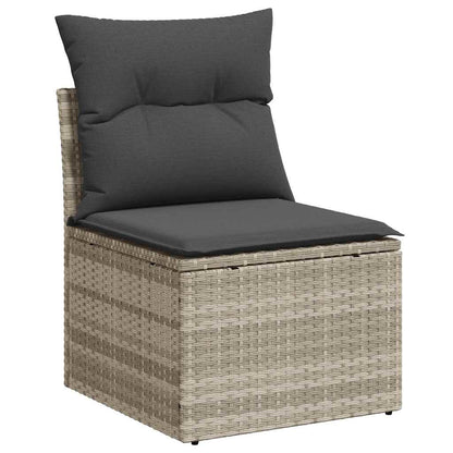Conjunto de Sofá de Jardim com almofada 6 pcs Cinzento-claro