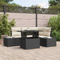 Conjunto de Sofá de Jardim 5 pcs Preto e creme 100 x 55 x 73 cm