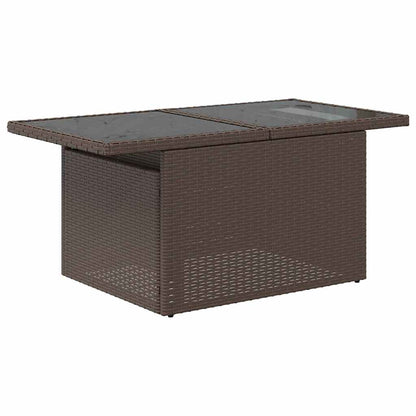Conjunto de Sofá de Jardim com almofada 7 pcs Castanho e creme