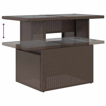Conjunto de Sofá de Jardim com almofada 7 pcs Castanho e creme