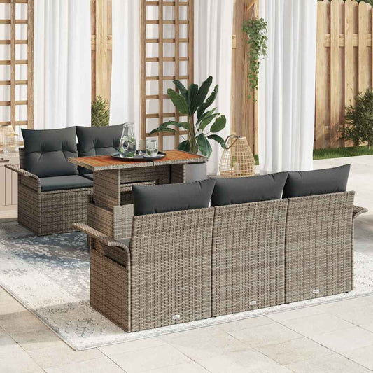 Conjunto de Sofá de Jardim 6 pcs Cinzeto 100 x 55 x 73 cm