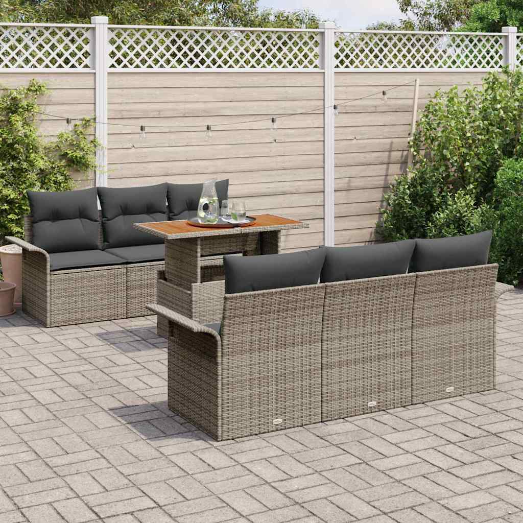 Conjunto de Sofá de Jardim 7 pcs Cinzeto 100 x 55 x 73 cm