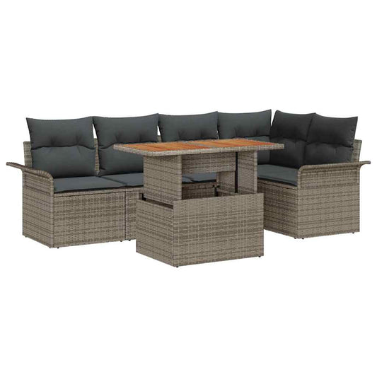 Conjunto de Sofá de Jardim 6 pcs Cinzeto 100 x 55 x 73 cm