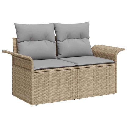 Conjunto de Sofá de Jardim 9 pcs bege e cinzento claro