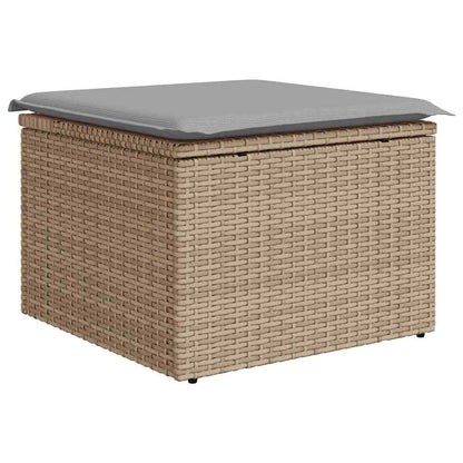 Conjunto de Sofá de Jardim 9 pcs bege e cinzento claro