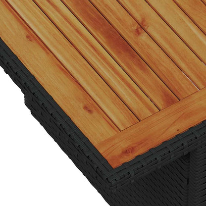 Conjunto de Sofá de Jardim com almofada 7 pcs Preto vime PE