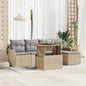 Conjunto de Sofá de Jardim 6 pcs bege e cinzento claro